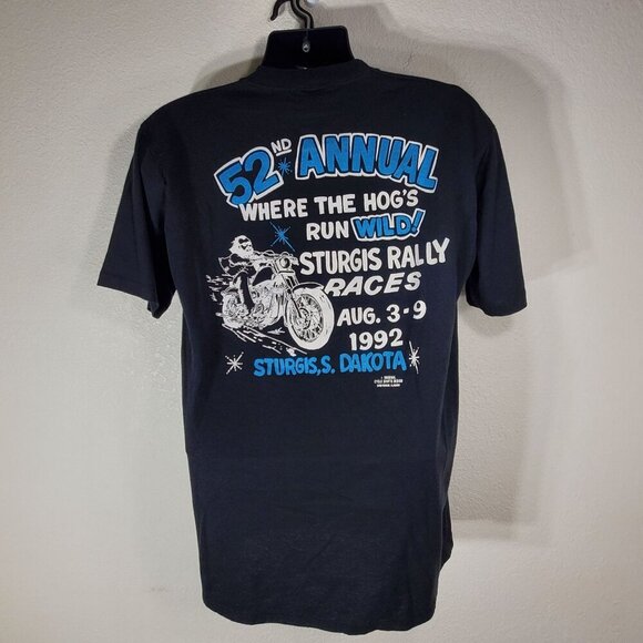 VTG 1992 Black Hills Rally & Races 52nd T-Shirt XL Sturgis Motorcycle Rally USA - Picture 3 of 9